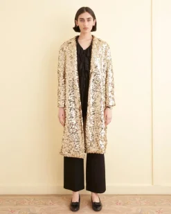 Outerwear<BODE Sequin Worcester Coat Gold