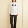 Suiting<BODE Sequined Silhouette Tuxedo Shirt White