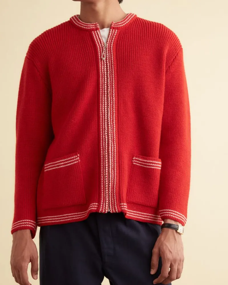 Knitwear<BODE Shaker Stitch Cardigan Red