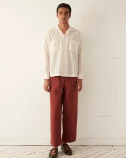 Shirts<BODE Sheer Brick Lace Long Sleeve Shirt
