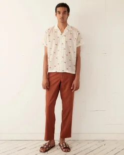 Shirts<BODE Sheer Camel Short Sleeve Shirt White