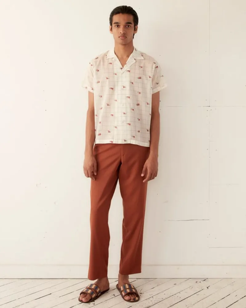 Shirts<BODE Sheer Camel Short Sleeve Shirt White