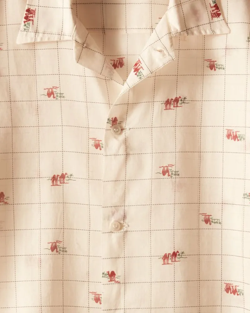 Shirts<BODE Sheer Camel Short Sleeve Shirt White