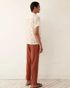 Shirts<BODE Sheer Camel Short Sleeve Shirt White