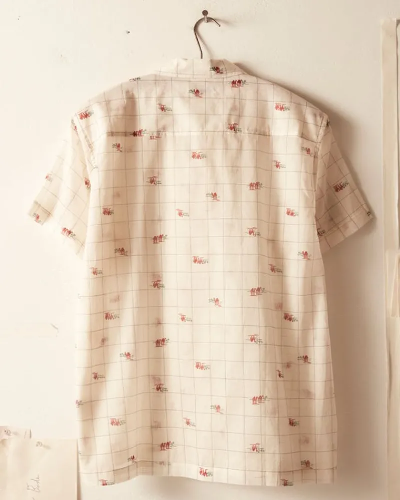Shirts<BODE Sheer Camel Short Sleeve Shirt White