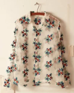 Shirts<BODE Sheer Daisy Long Sleeve Shirt