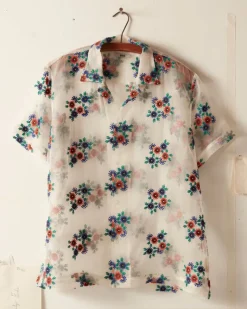 Shirts<BODE Sheer Daisy Short Sleeve Shirt