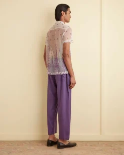 Shirts<BODE Sheer Lavandula Short Sleeve Shirt White