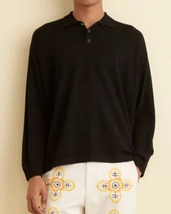 Knitwear<BODE Solid Cycling Polo Black