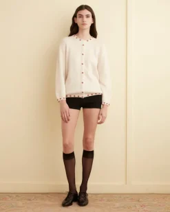 Knitwear<BODE Starflower Beaded Cardigan Cream