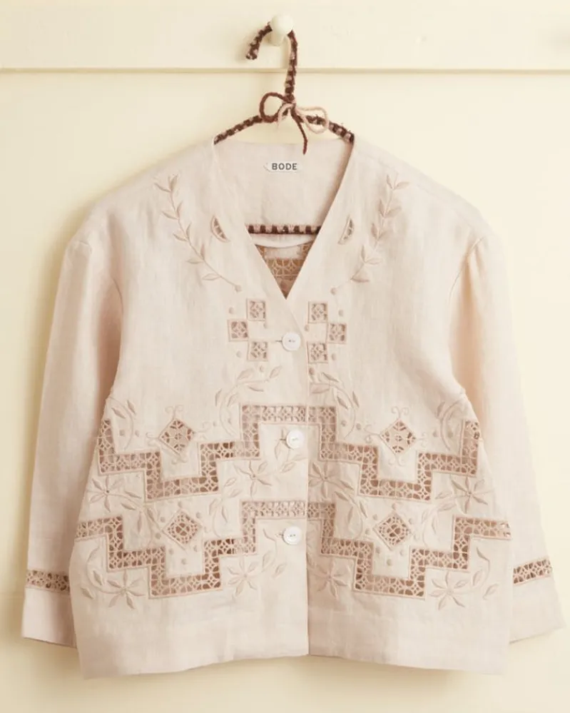 Tops<BODE Step Cutwork Overshirt Cream