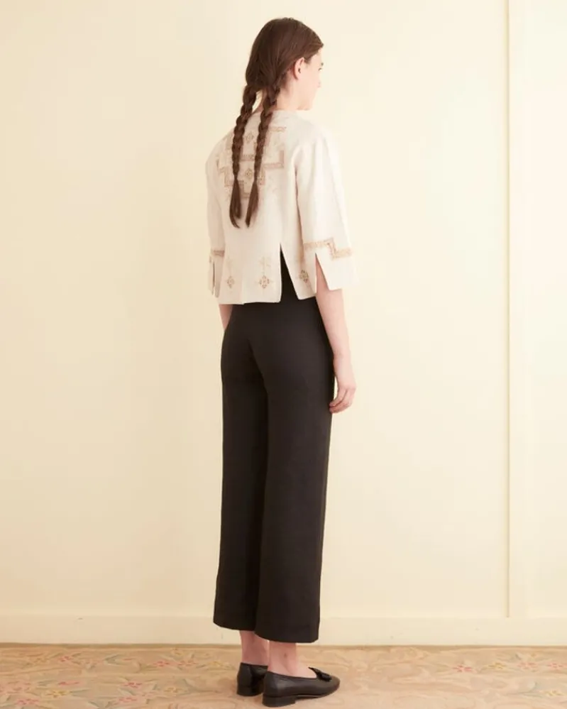 Tops<BODE Step Cutwork Overshirt Cream