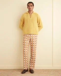 Trousers & Pants<BODE Striped Fruit Bowl Trousers Orange
