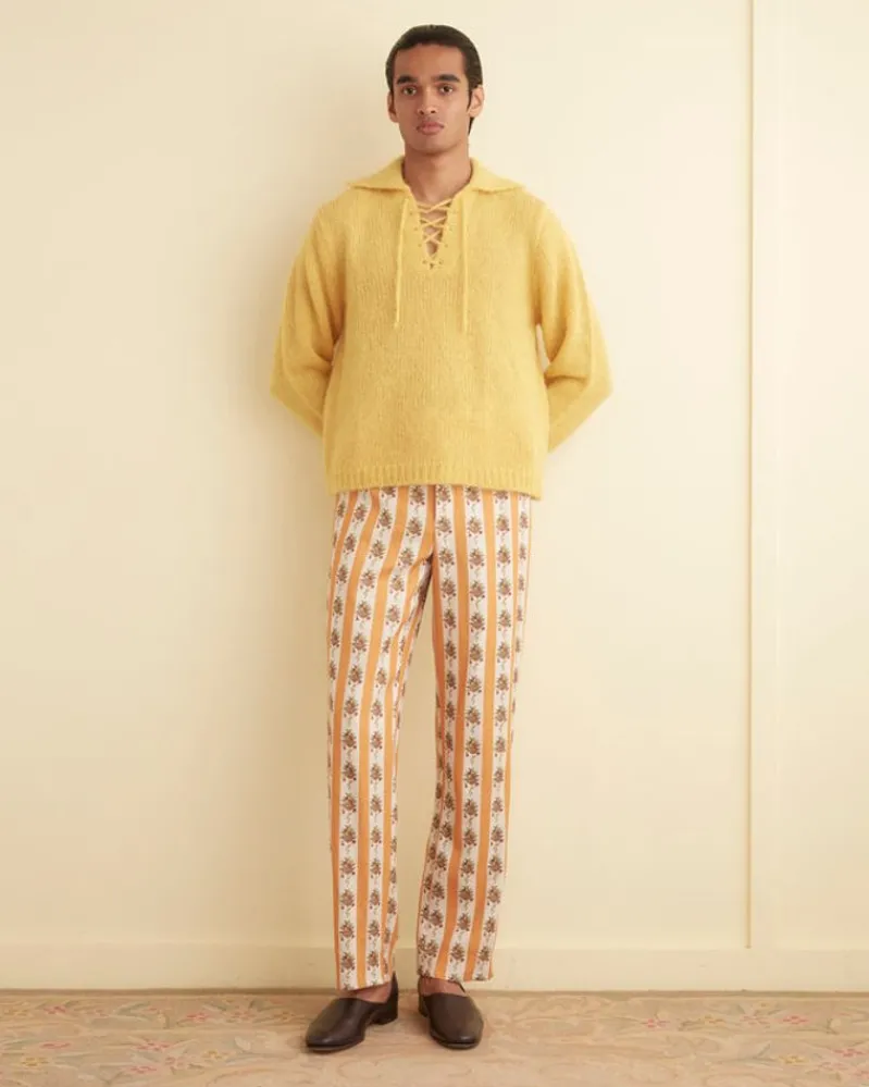 Trousers & Pants<BODE Striped Fruit Bowl Trousers Orange