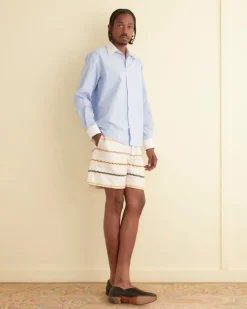 Shirts<BODE Striped Poplin Shirt White/Blue