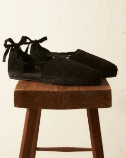 Shoes<BODE Suede Lace-Up Espadrille - Black