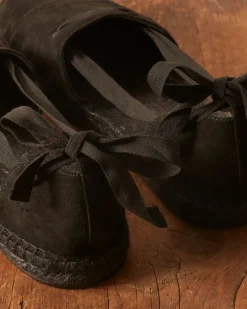 Shoes<BODE Suede Lace-Up Espadrille - Black