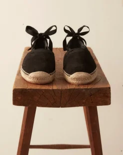 Shoes<BODE Suede Lace-Up Espadrille - Black Natural