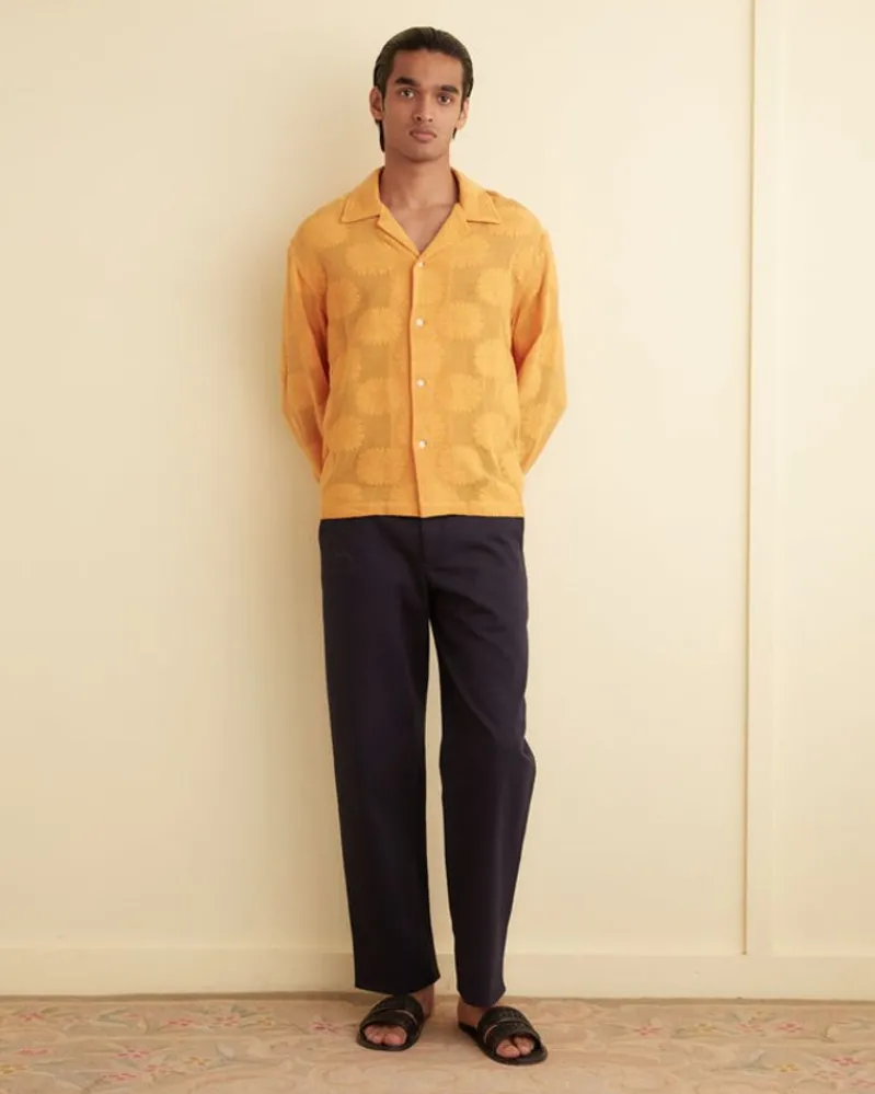Shirts<BODE Sunflower Lace Long Sleeve Shirt - Golden