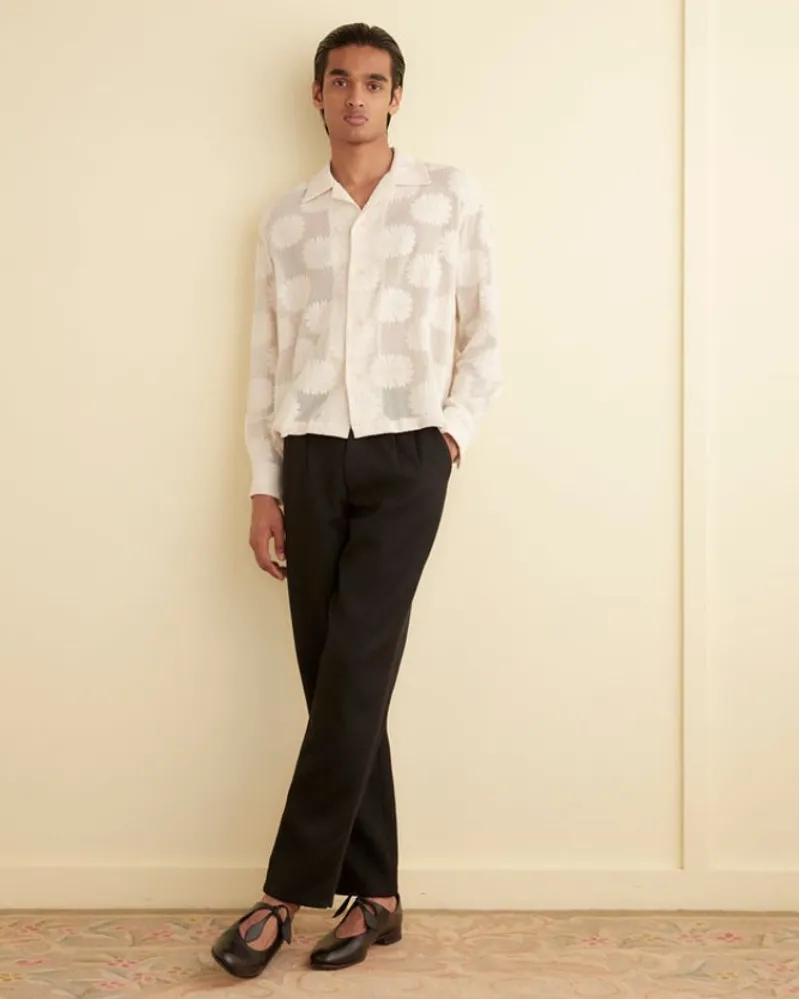 Shirts<BODE Sunflower Lace Long Sleeve Shirt - Ecru