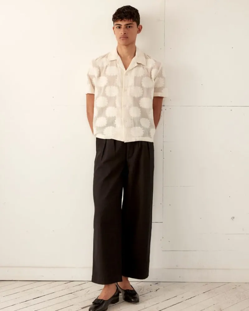 Shirts<BODE Sunflower Lace Short Sleeve Shirt - Ecru