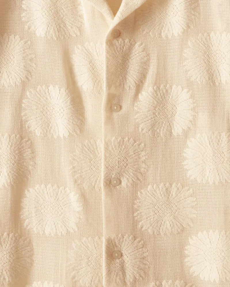 Shirts<BODE Sunflower Lace Short Sleeve Shirt - Ecru