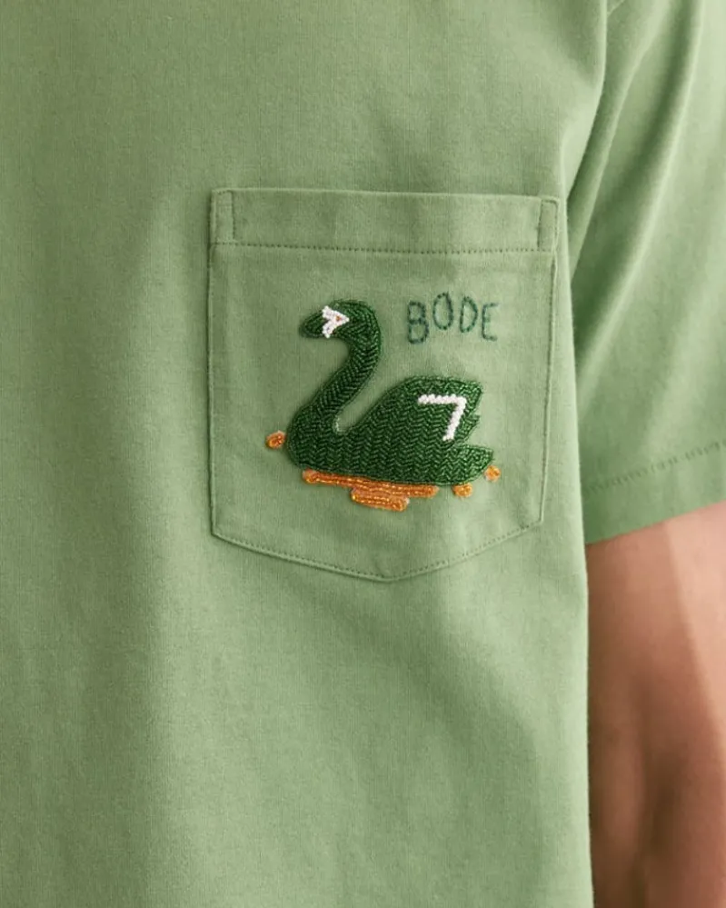 Cut & Sew<BODE Swan Pocket Tee Green