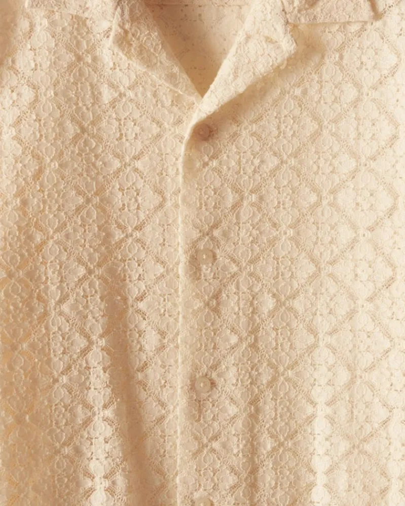 Shirts<BODE Tile Lace Long Sleeve Shirt - Ecru