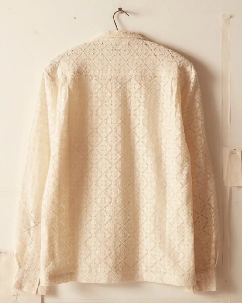 Shirts<BODE Tile Lace Long Sleeve Shirt - Ecru