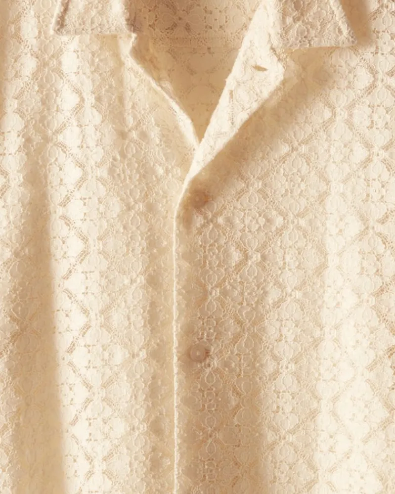 Shirts<BODE Tile Lace Short Sleeve Shirt - Ecru