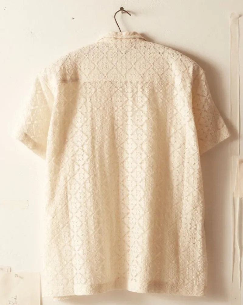 Shirts<BODE Tile Lace Short Sleeve Shirt - Ecru