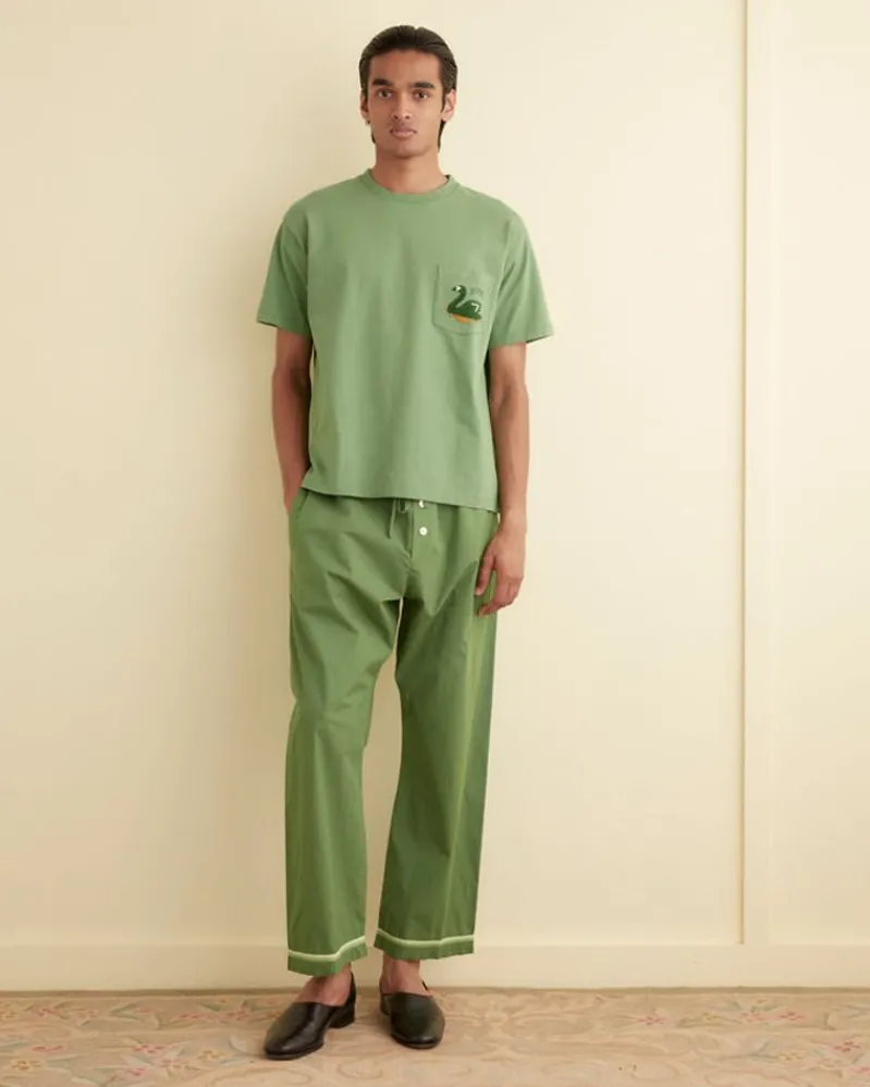 Trousers & Pants<BODE Top Sheet Pajama Pants Green