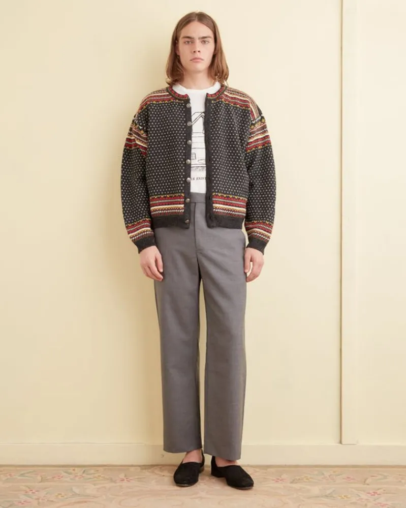 Trousers & Pants<BODE Tropical Wool Side-Buckle Trousers Grey
