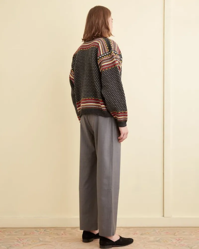 Trousers & Pants<BODE Tropical Wool Side-Buckle Trousers Grey