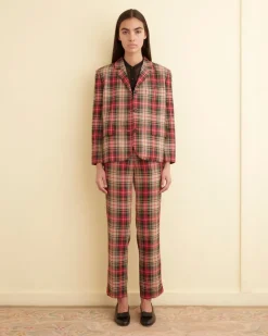 Outerwear<BODE Truro Plaid Suit Jacket Red