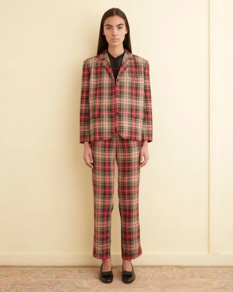 Outerwear<BODE Truro Plaid Suit Jacket Red