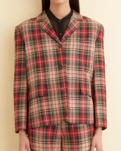 Outerwear<BODE Truro Plaid Suit Jacket Red