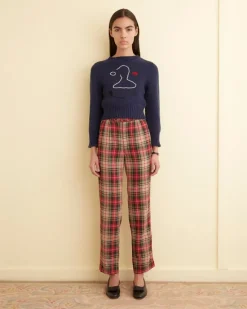 Trousers & Pants<BODE Truro Plaid Trousers Red