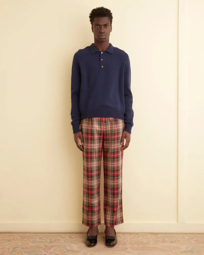 Trousers & Pants<BODE Truro Plaid Trousers Red