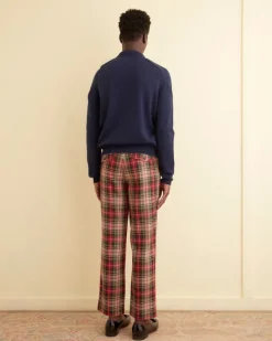 Trousers & Pants<BODE Truro Plaid Trousers Red