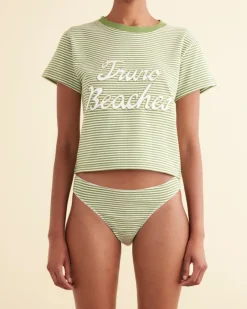 Underpinnings<BODE Truro Stripe Briefs Green/Cream