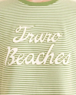 Cut And Sew<BODE Truro Stripe Cropped Tee Green/Cream