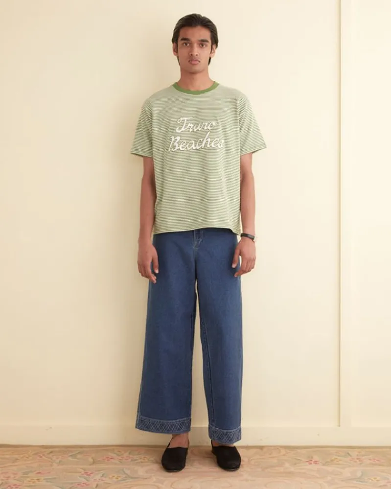 Cut & Sew<BODE Truro Stripe Tee Green/Cream
