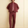 Outerwear<BODE Twill Cropped Car Jacket - Merlot