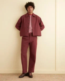 Outerwear<BODE Twill Cropped Car Jacket - Merlot