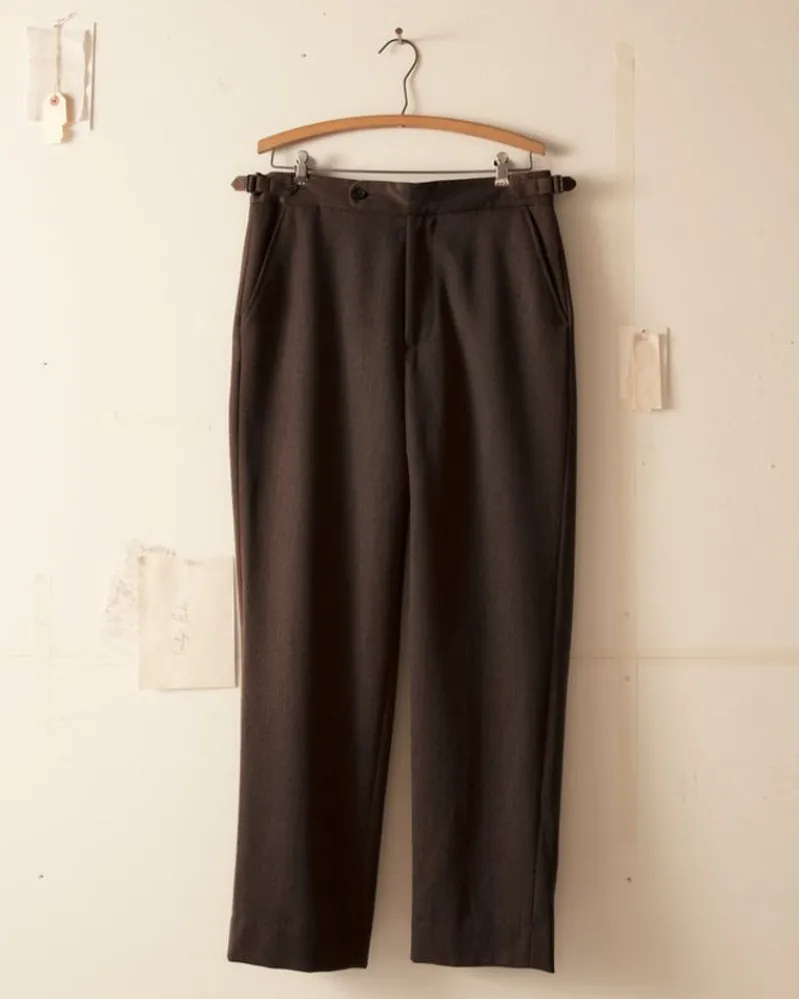 Trousers & Pants<BODE Twill Side Buckle Trousers - Black