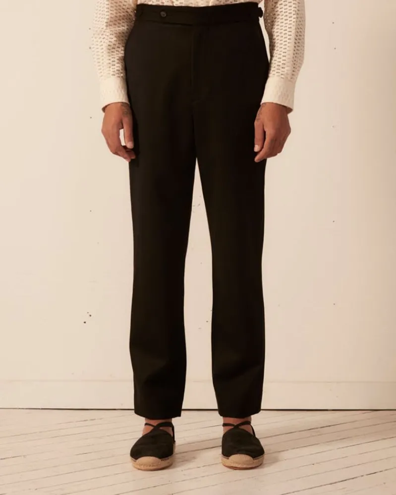 Trousers & Pants<BODE Twill Side Buckle Trousers - Black