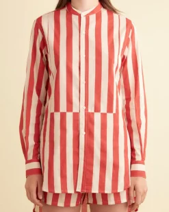 Tops<BODE Valance Stripe Long Sleeve Shirt