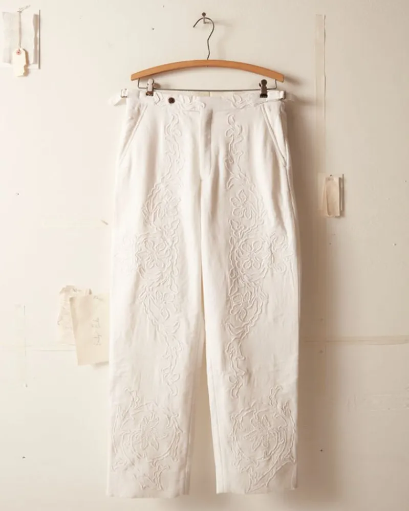 Trousers & Pants<BODE Village Garden Trousers White