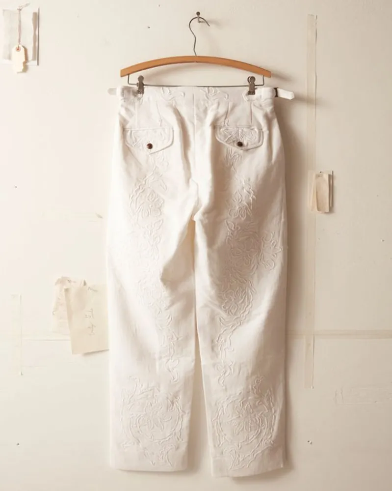 Trousers & Pants<BODE Village Garden Trousers White